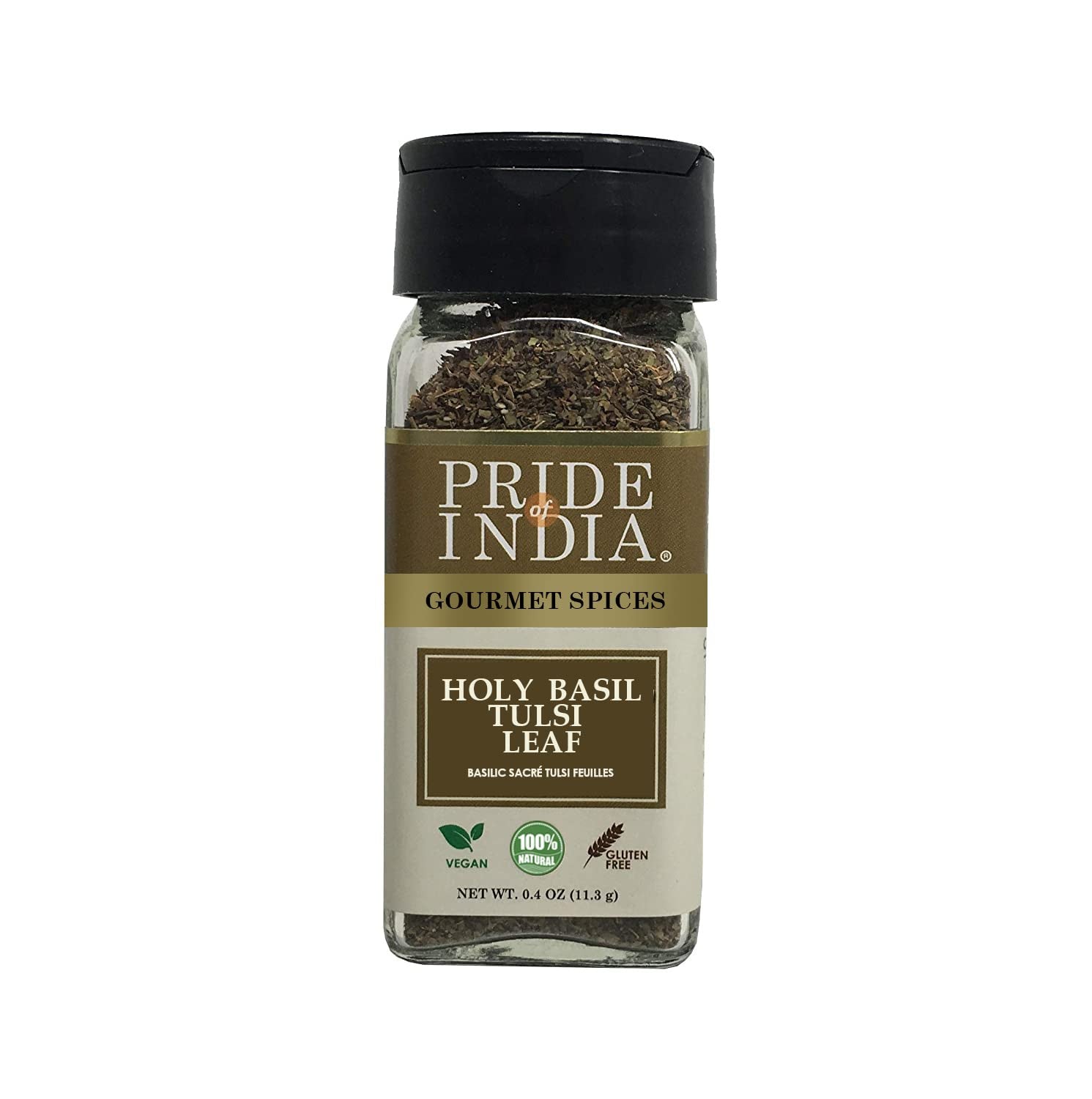 Pride Of India- Natural Sweet Holy Basil Leaf, 0.4Oz (11.3Gms) Dual Sifter Jar, Pure Indian Tulsi Leaf (Ocimum Sanctum) Offers B