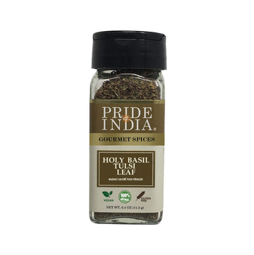 Pride Of India- Natural Sweet Holy Basil Leaf, 0.4Oz (11.3Gms) Dual Sifter Jar, Pure Indian Tulsi Leaf (Ocimum Sanctum) Offers B