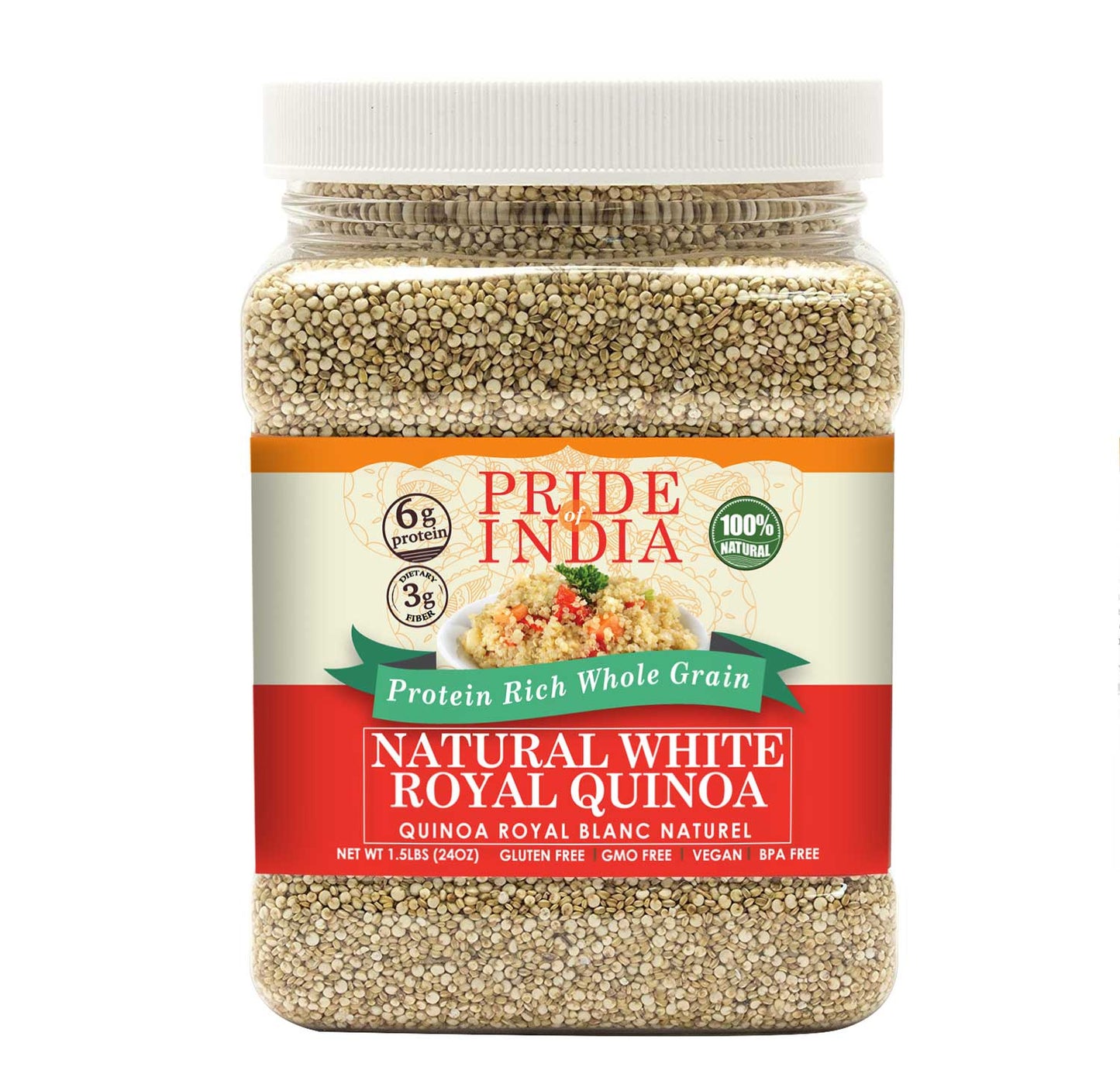 Pride Of India - Natural White Royal Quinoa - 100% Bolivian Superior Grade Protein Rich Whole Grain(D0102Hp6Bg7.)