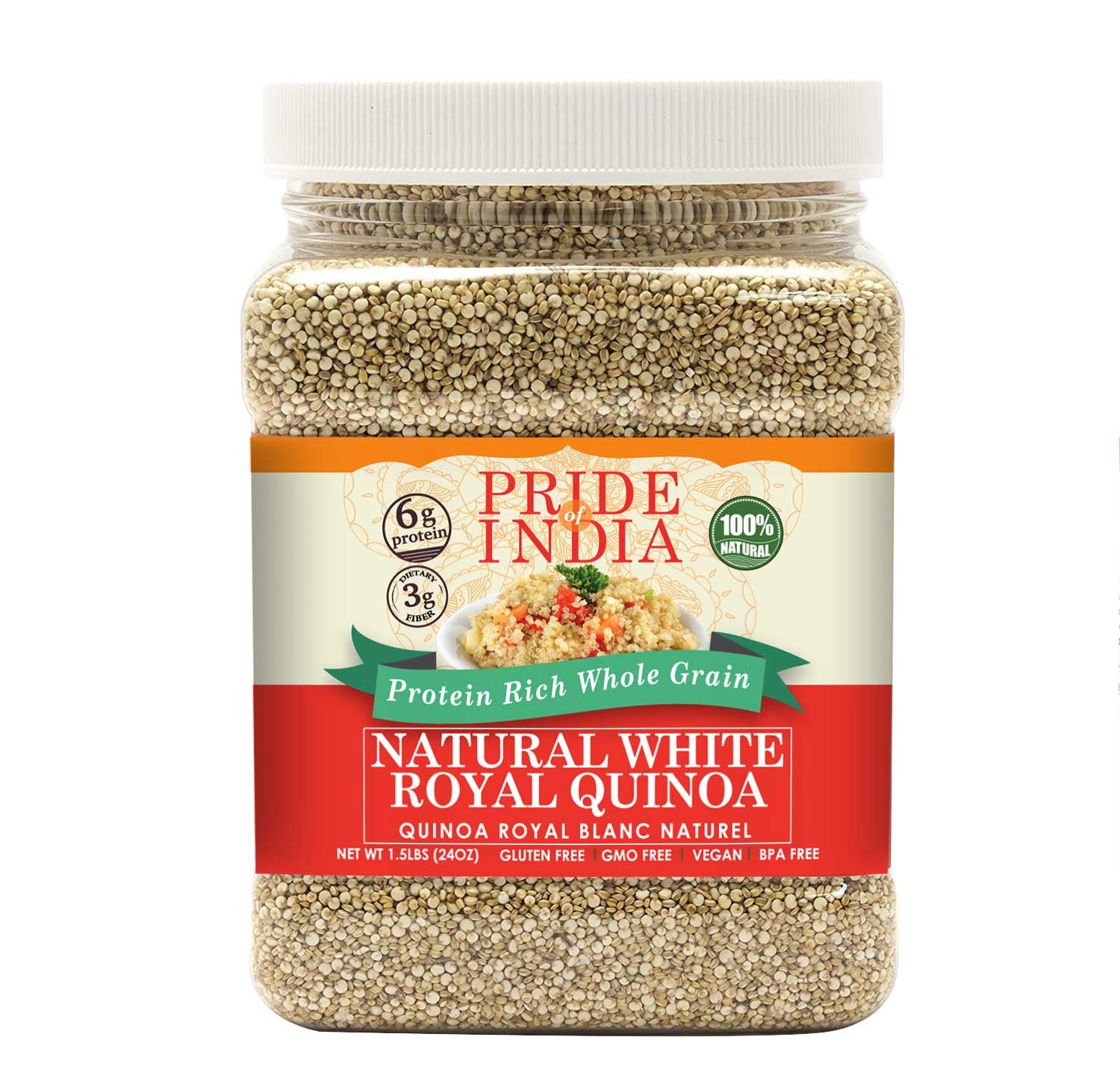 Pride Of India - Natural White Royal Quinoa - 100% Bolivian Superior Grade Protein Rich Whole Grain(D0102Hp6Bg7.)