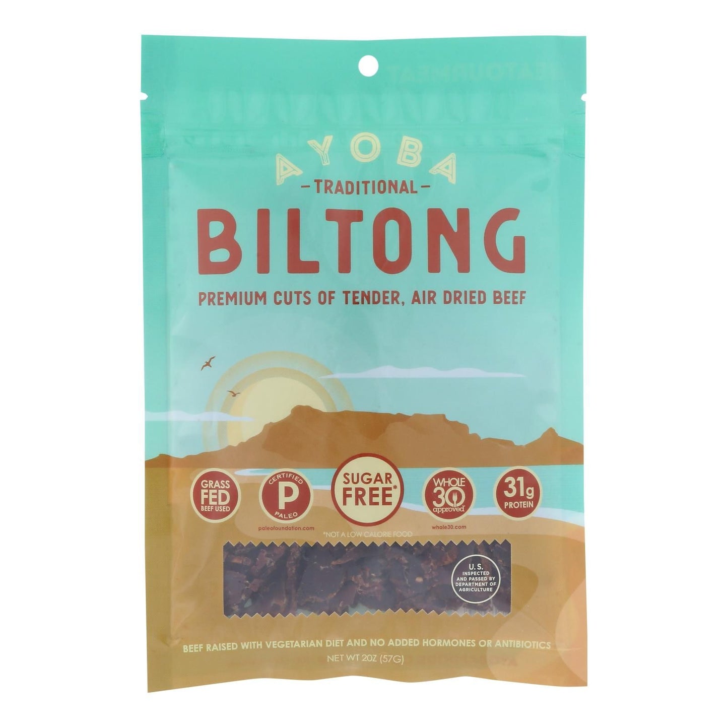 Ayoba-Yo - Biltong South African Jerky - Traditional - Case Of 8 - 2 Oz.