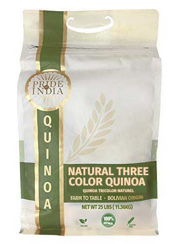 Natural Royal Bolivian Tricolor Quinoa - 25 Pound Bulk Bags - White Red Black Quinoa Blend (1:3 Each) | Bold Prewashed Whole Gra