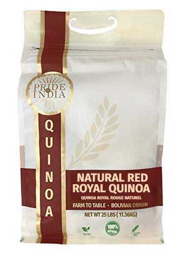 Natural Royal Bolivian Red Quinoa - 25 Pound Bulk Bags - Bold Flavorful Prewashed Whole Grains 6G Protein 3G Fiber - Superb Valu