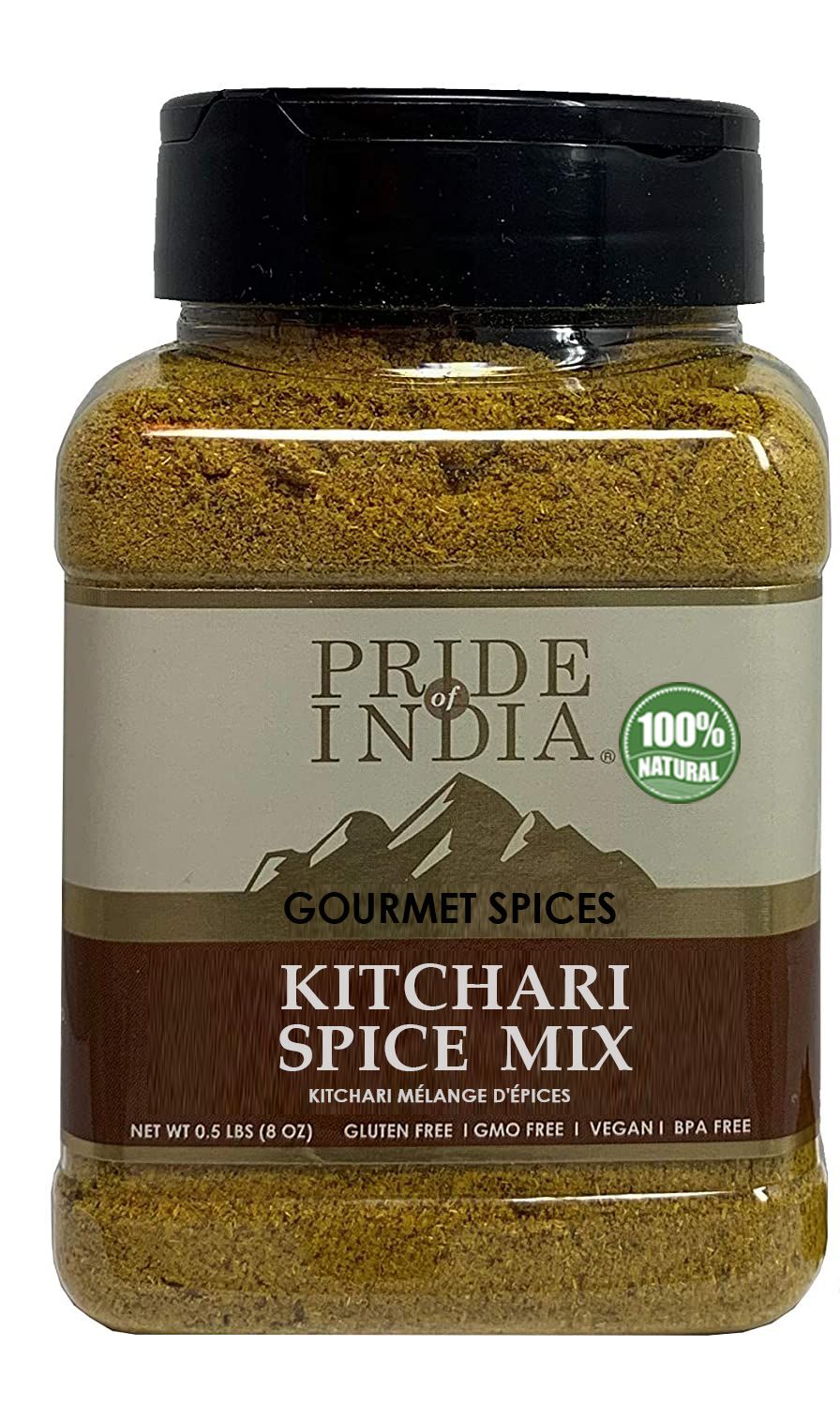 Pride Of India Kitchari Spice Seasoning - Organic Indian Blend - 8 oz Sifter Jar