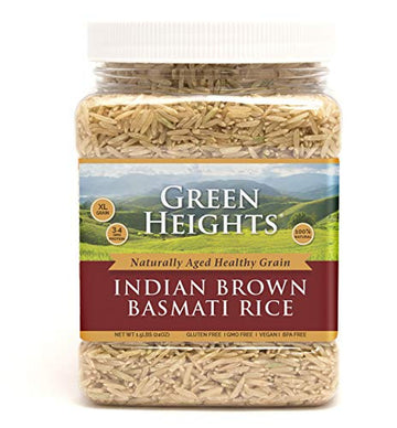 Brown Basmati Rice - 24 Ounce / 680 Grams Jar (15+ Servings) - Proudly Made In America - Healthy Nourishing Essentials By Green 