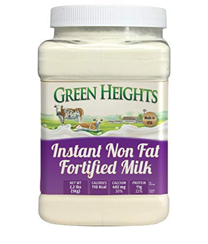 Instant Fortified Nonfat Milk Powder Jar 2 Pound / 900 GMS Jar (28+ Servings) - Proudly Made in America - Healthy Nourishing Ess