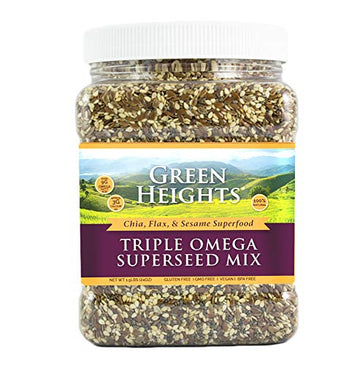 Triple Omega Super Seed Mix - 22 Ounce / 620 Grams Jar (44+ Servings) - Proudly Made In America - Healthy Nourishing Essentials 