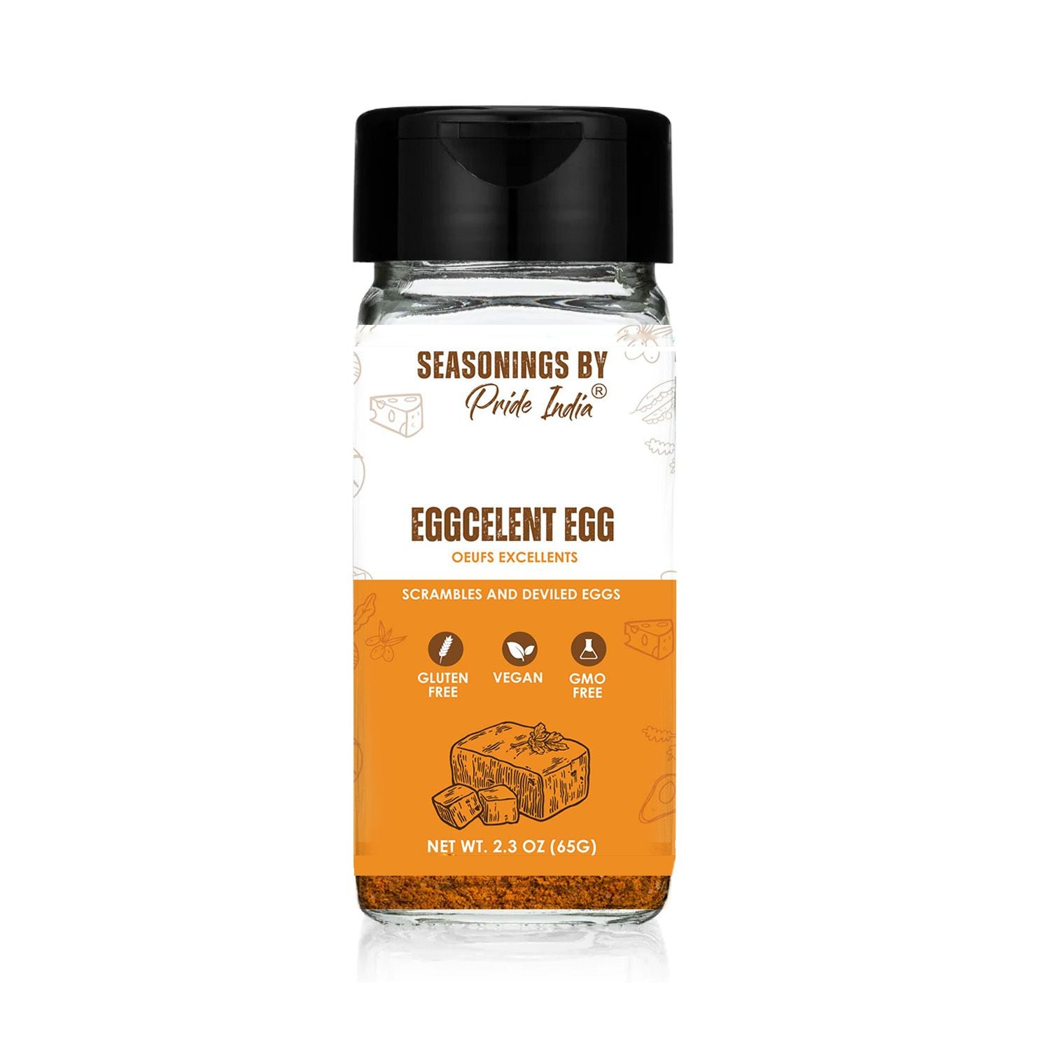 Pride Of India Vegan Egg Seasoning, Savory & Spicy, 2.3 oz, Gluten Free, Non Bio-Engineered