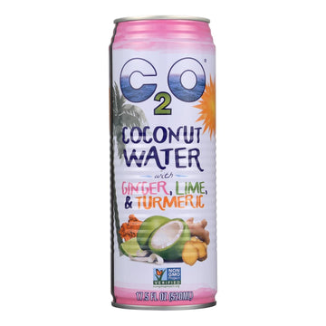 C2O Pure Coconut Water With Ginger, Lime & Turmeric | Plant Based | Non-Gmo | No Added Sugar | Essential Electrolytes | 17.5 Fl Oz (Pack Of 12)