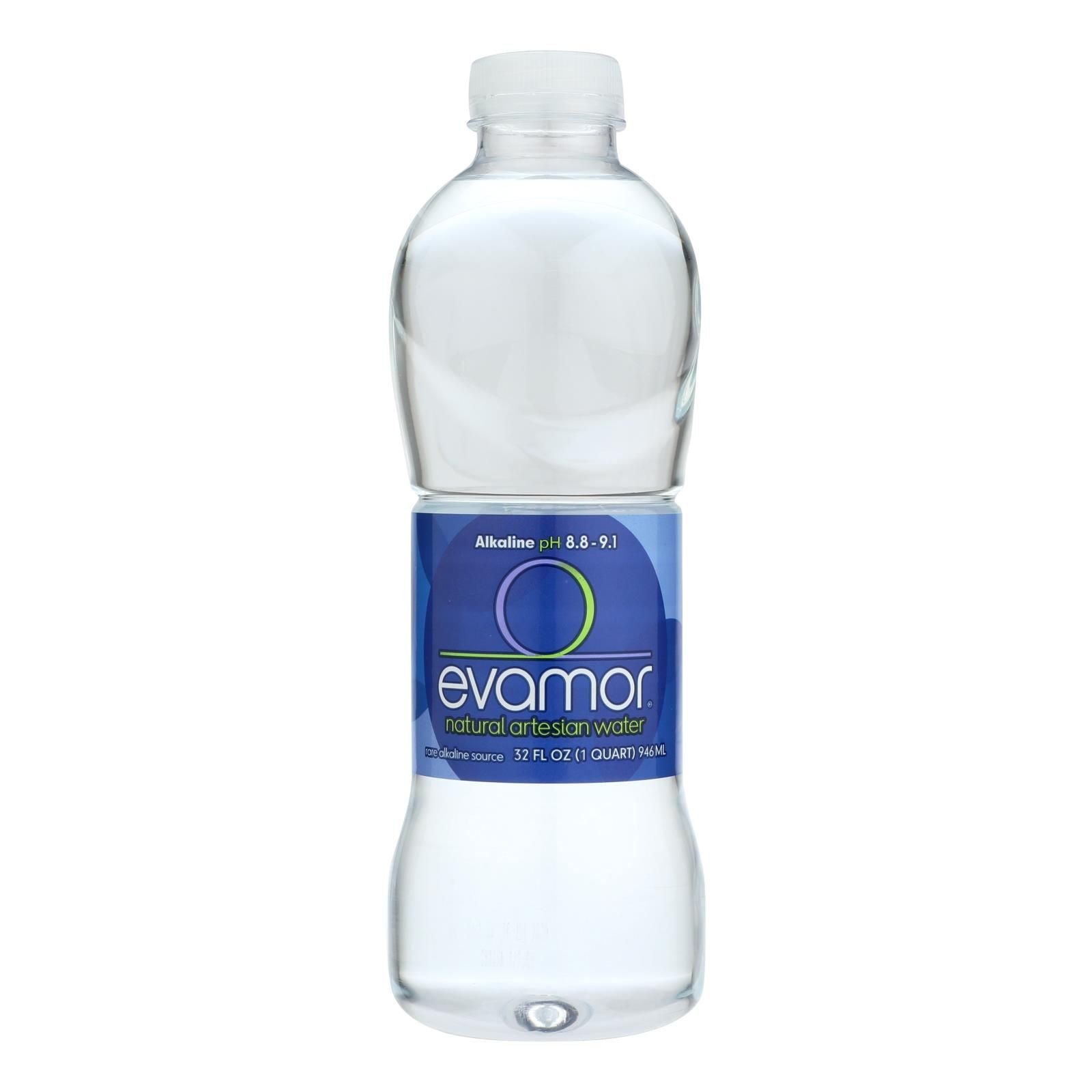 Evamor Naturally Alkaline Artesian Water  Natural Artesian  Case of 12  32 FL oz.(D0102HX8FEP.)