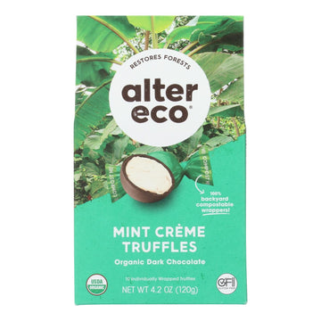 Alter Eco Americas Dark Chocolate Truffles - Mint Creme - Case of 8 - 4.2 oz.(D0102HX8TU2.)