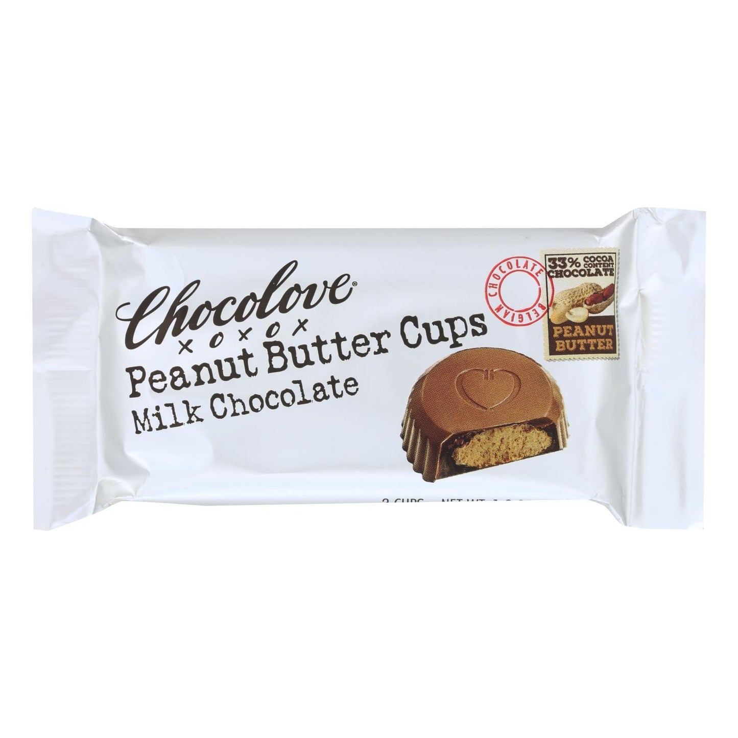 Chocolove Xoxox - Cup - Peanut Butter - Milk Chocolate - Case Of 12 - 1.2 Oz(D0102Hx8U4J.)