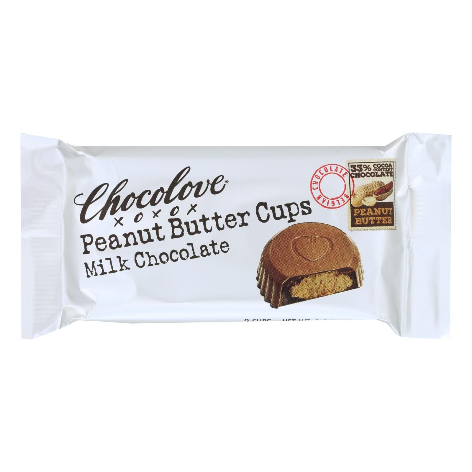 Chocolove Xoxox - Cup - Peanut Butter - Milk Chocolate - Case Of 12 - 1.2 Oz(D0102Hx8U4J.)