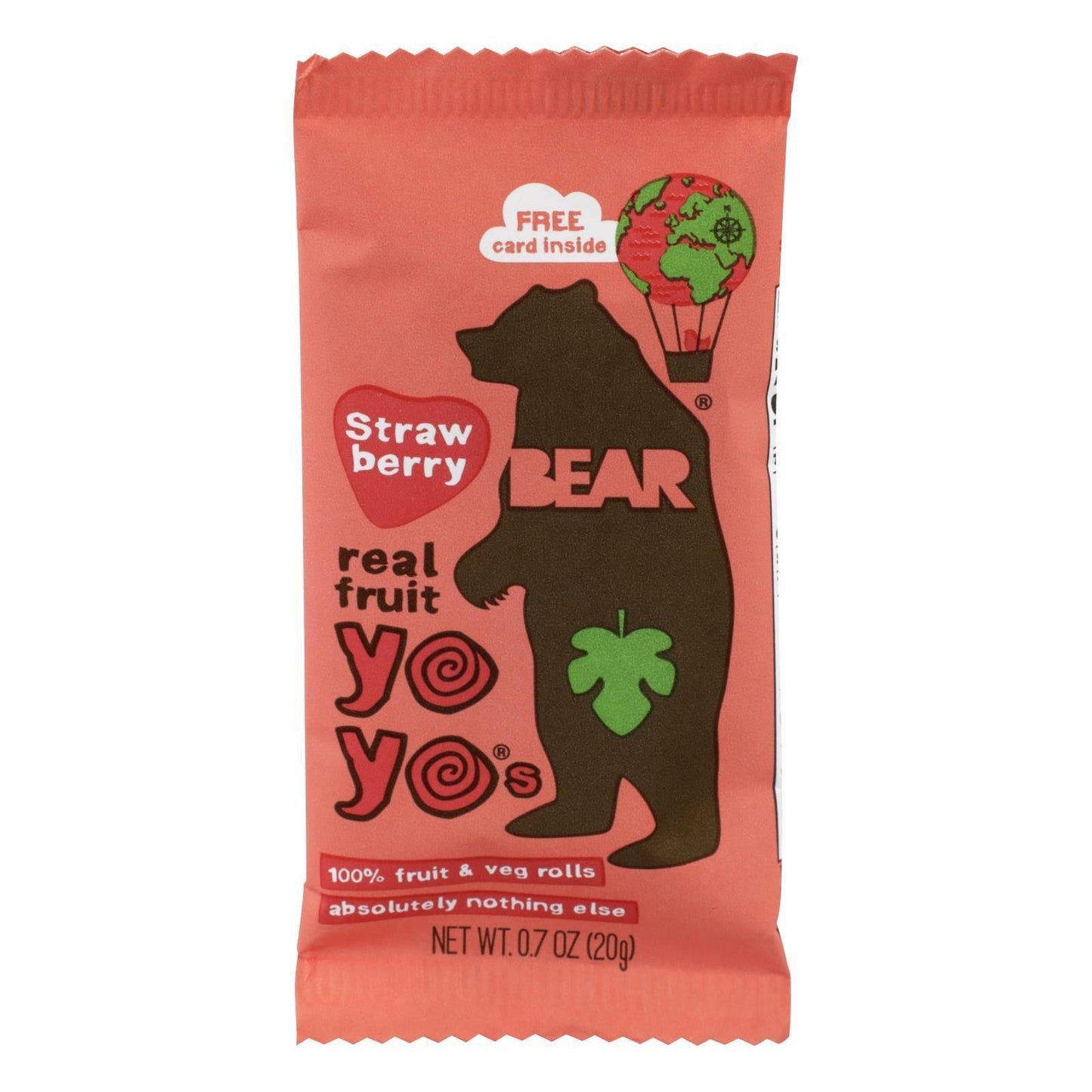 Bear Real Fruit Yoyos - Strawberry - Case of 6 - 3.5 oz.(D0102HXP0HY.)