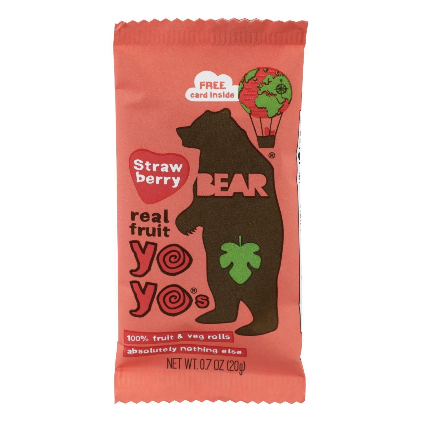 Bear Real Fruit Yoyos - Strawberry - Case of 6 - 3.5 oz.(D0102HXP0HY.)