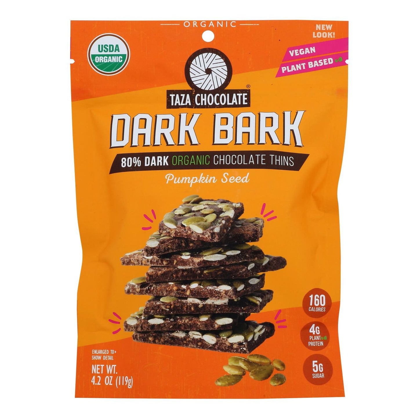 Taza Chocolate Organic Dark Bark Chocolate - Pumpkin Seed - Case of 12 - 4.2 oz(D0102HXWR32.)