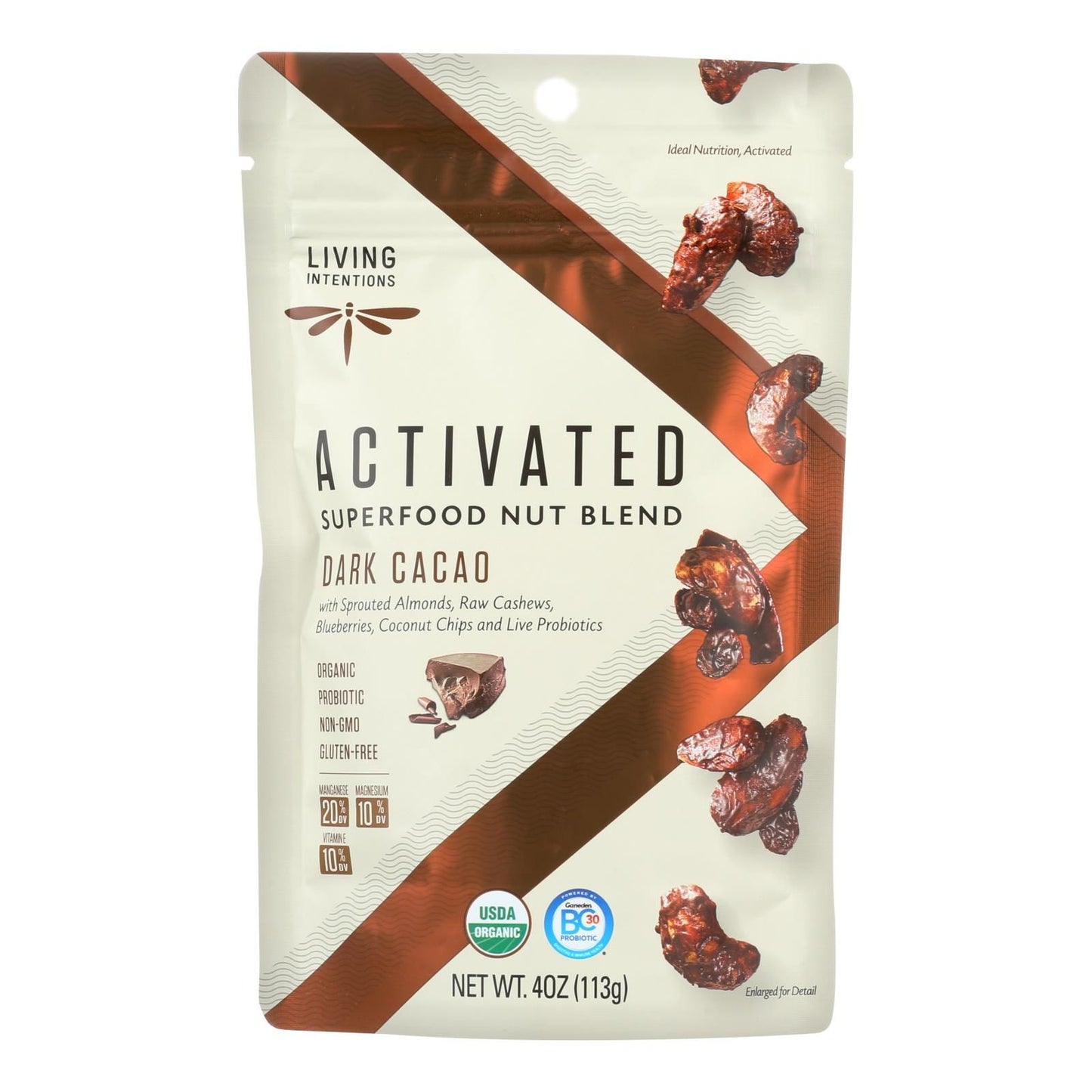 Living Intentions Nut Blend - Sprouted - Dark Cacao - Case of 6 - 4 oz(D0102HXWR4T.)