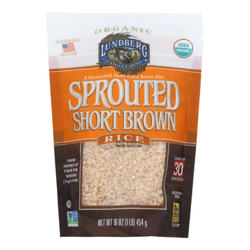 Lundberg Family Farms Sprouted Short Brown Rice - Case of 6 - 1 lb.(D0102HXWRNP.)