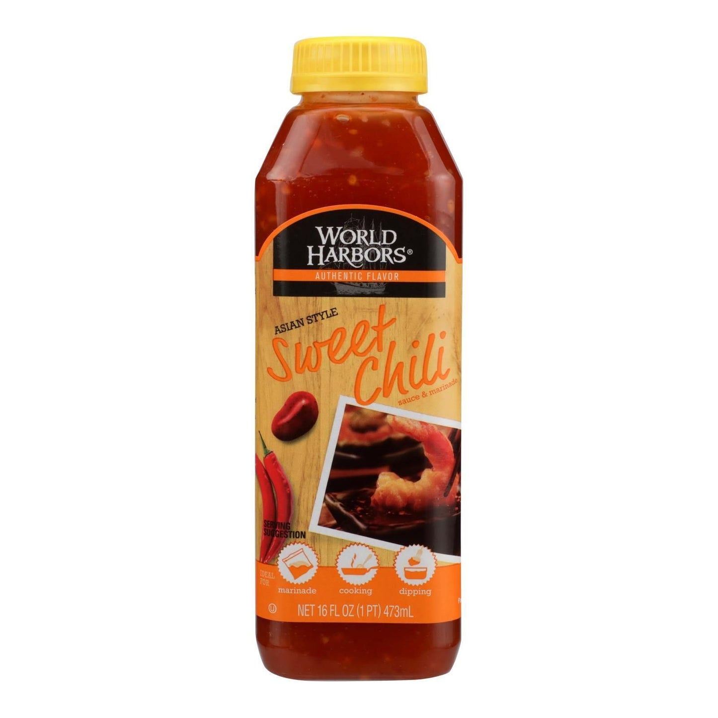 World Harbor Roasted Asian Style Sweet Chili Marinade and Sauce - Case of 6 - 16 Fl oz.(D0102HXX1J7.)