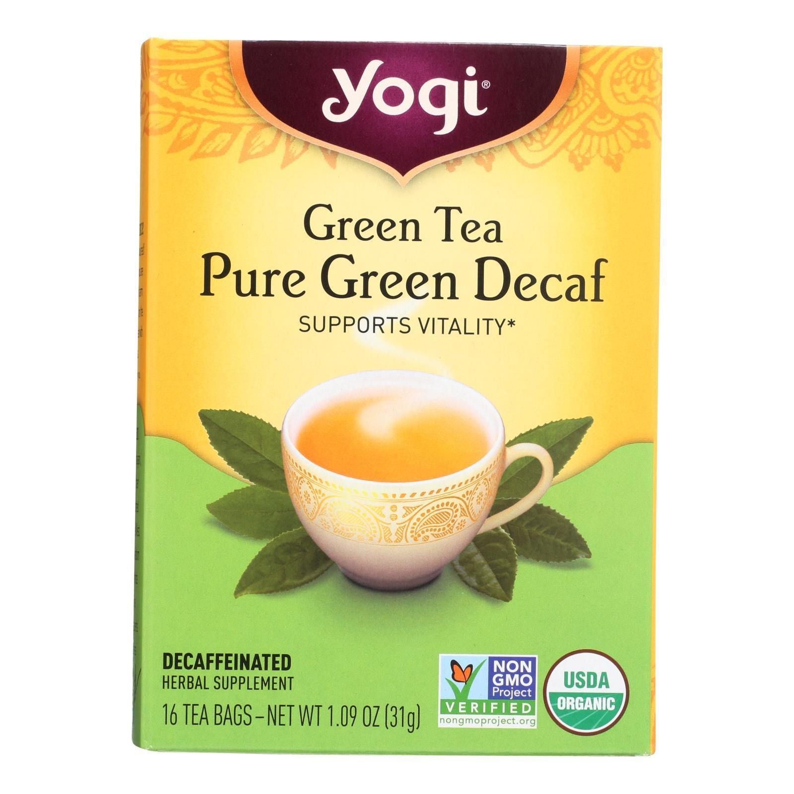 Yogi Organic Green Tea Energy Blend Free - 16 Tea Bags - Case Of 6(D0102Hxx1Ug.)