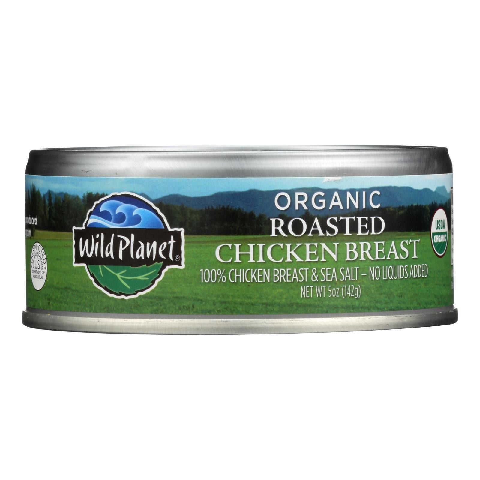 Wild Planet Organic Roasted Chicken Breast, Skinless & Boneless, Sea Salt, Free Range, Non-GMO, Gluten Free, 5 Ounce Can