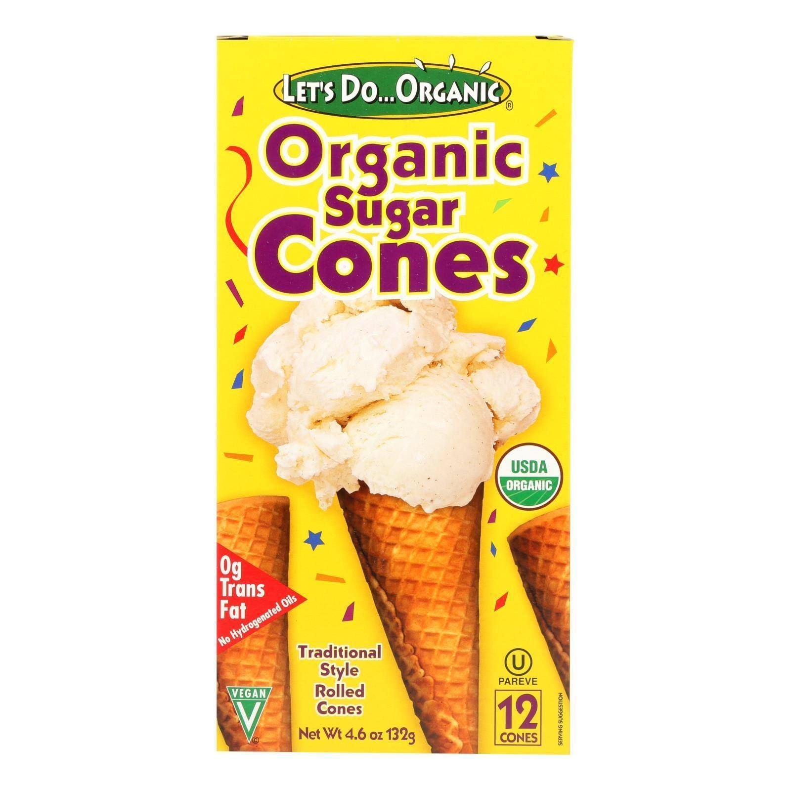 Lets Do Organics Ice Cream Cones - Sugar - Case of 12 - 4.6 oz.(D0102HXXFCA.)