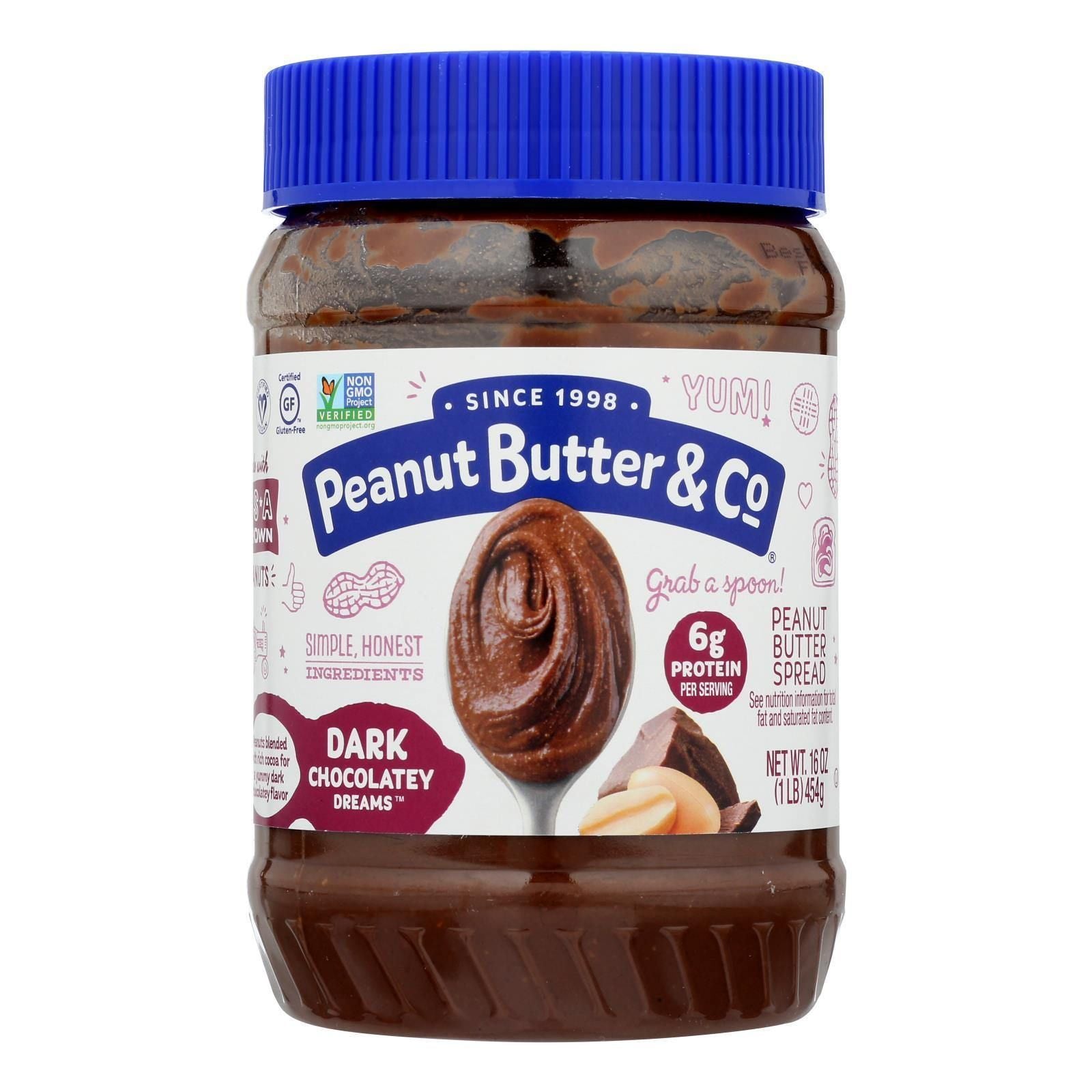 Peanut Butter and Co Peanut Butter - Dark Chocolate Dreams - Case of 6 - 16 oz.(D0102HXXT1W.)