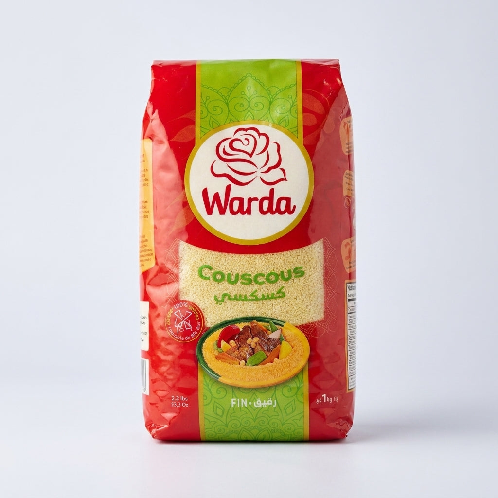 Warda Fine Couscous 1kg (2.2 lbs) - Premium Grain Semolina