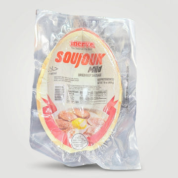 Merve Soujouk Mild Dried Beef Sausage 16 oz - Halal Turkish Sujuk