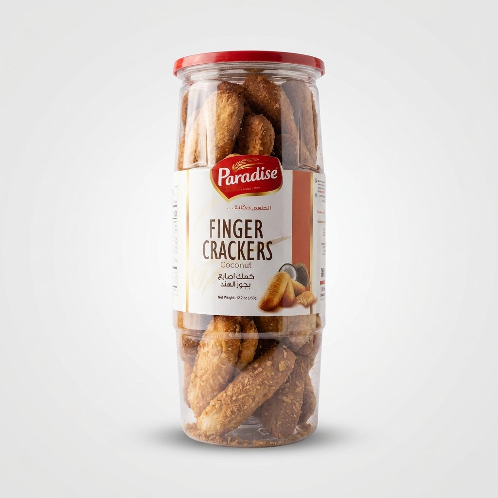 Paradise Finger Crackers Coconut 12.3 oz - Crispy Golden Biscuits