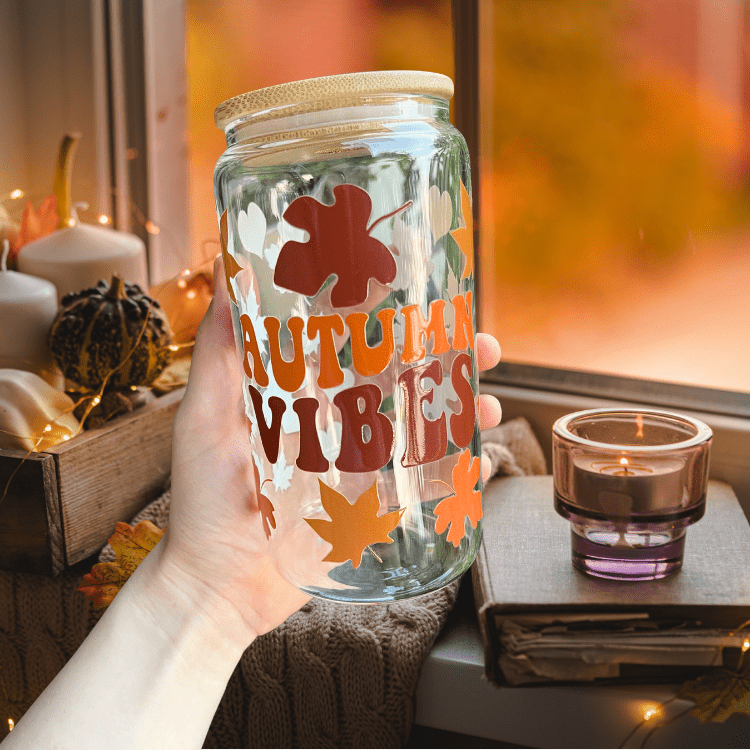 Pumpkin Spice Aesthetic Cup – Autumn Iced Coffee Tumbler, Reusable Drinkware