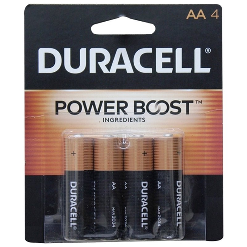 Duracell Coppertop AA Alkaline Batteries – 4 Pack