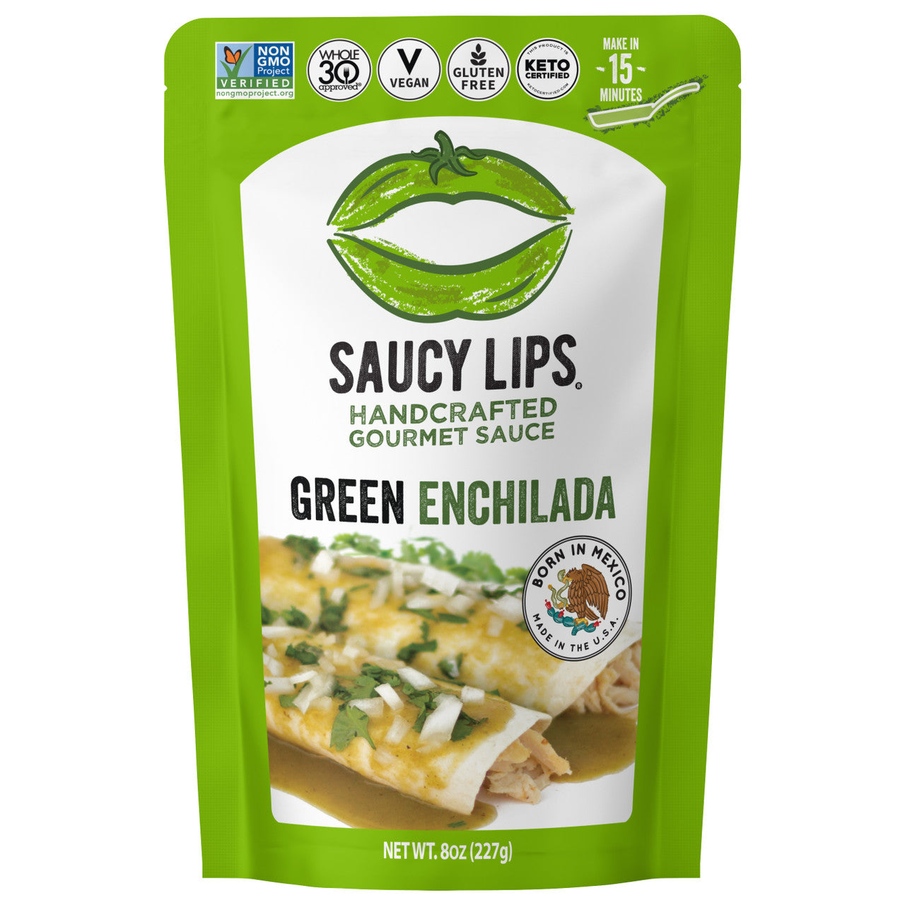 SAUCY GREEN ENCHIL SAUCE ( 6 X 8 OZ   )