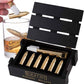 Set of 6 Gold Chilling Stones, and Ice Tong  in Gift Box