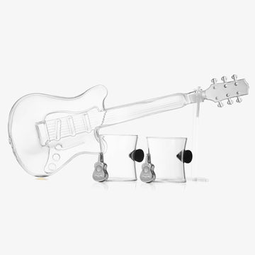 Electric Guitar  Decanter with 2 Pick Whiskey Glasses
