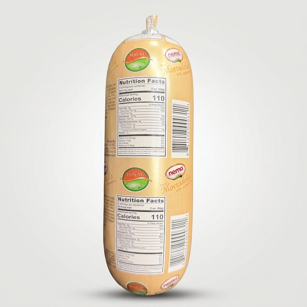 Nema Mortadella with Pepperoni 16 oz - Halal Smoked Deli Meat