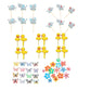 Oasis Supply, Baby Shower, Welcome Baby Cake Toppers - 48 pcs kit, Includes 12 of each Ducky Picks, Baby Elephant Picks, Edible Wafer Butterflies, & Edible Wafer Flowers