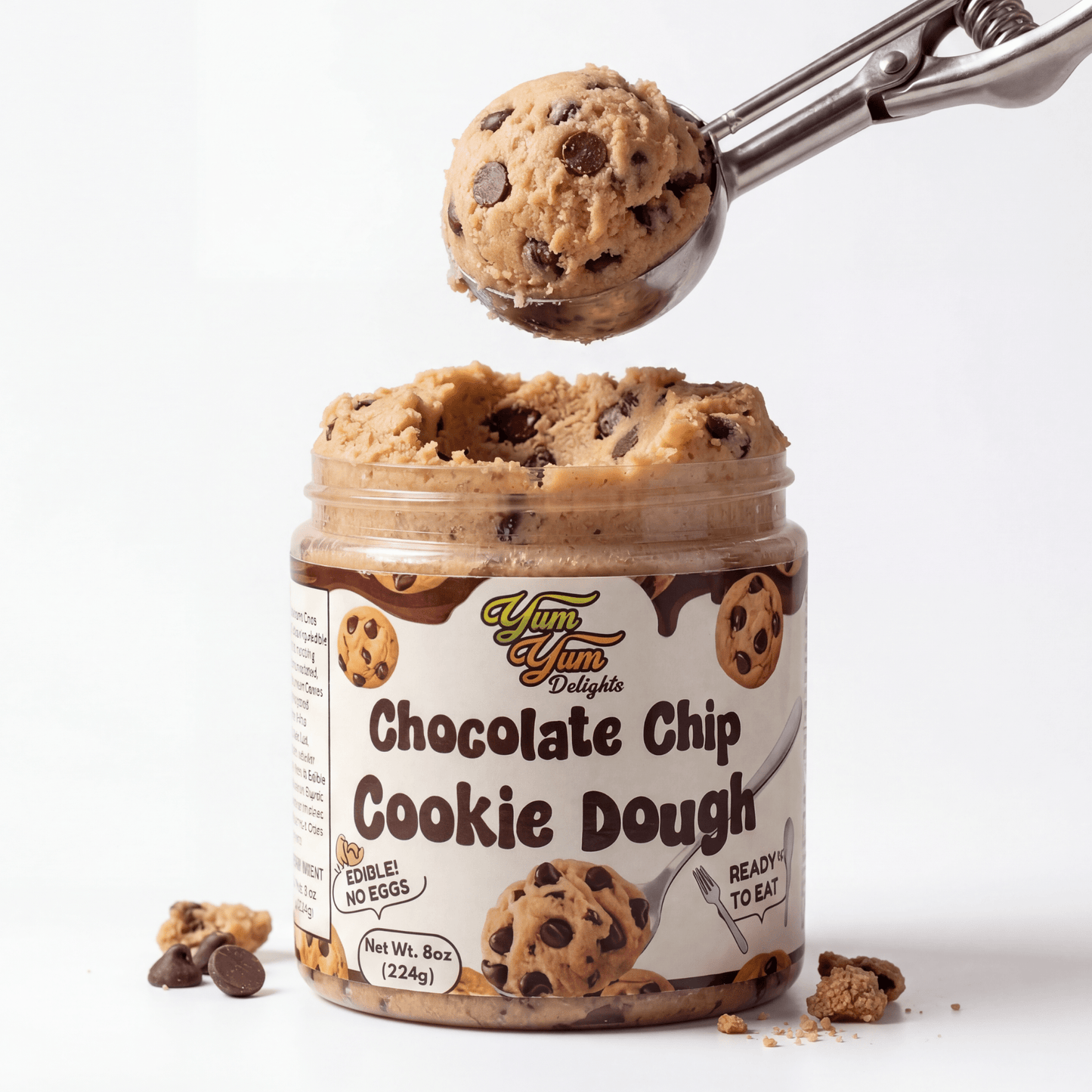 Edible Chocolate Chip Cookie Dough - Egg Free