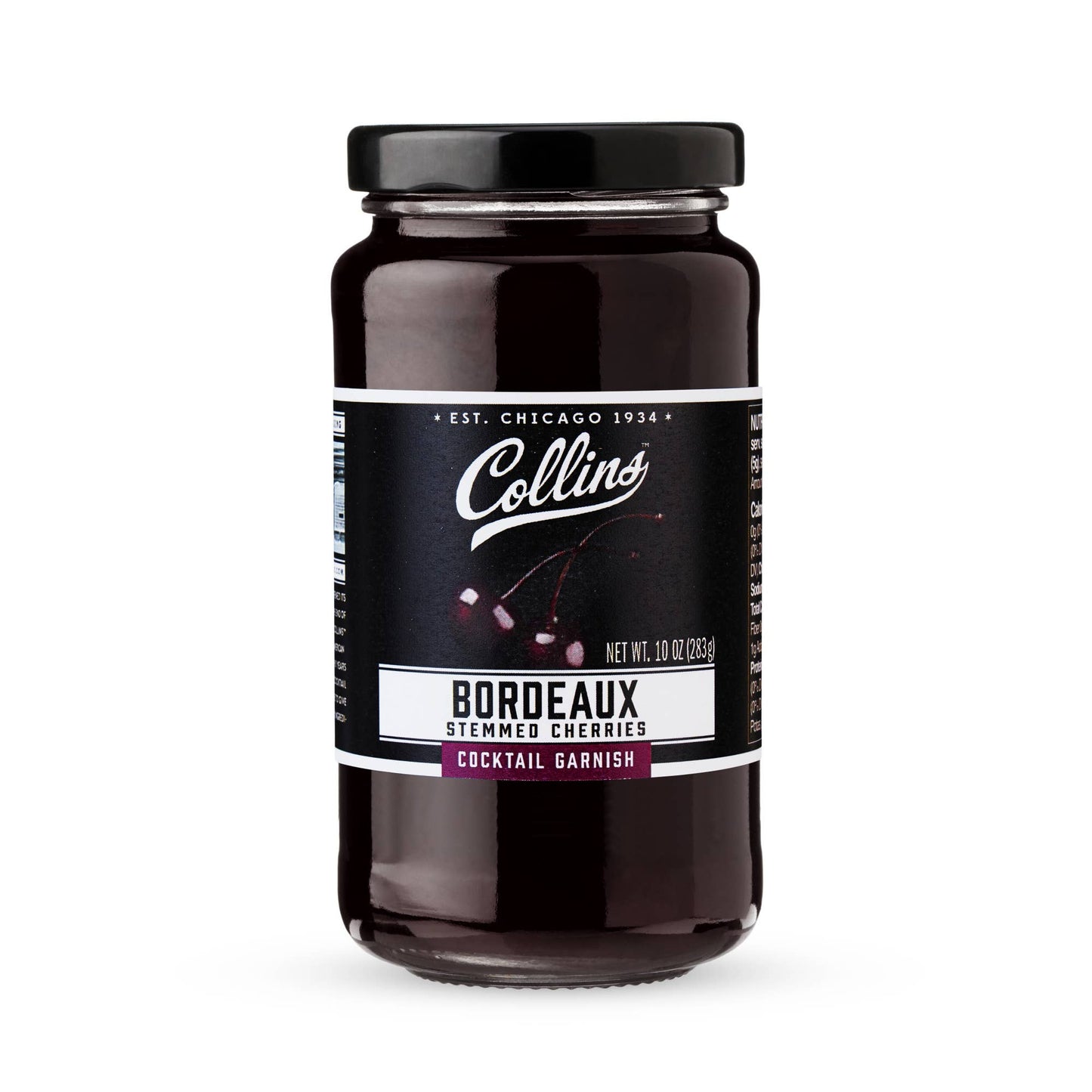 Bordeaux Stemmed Dark Cherries Cocktail Garnish 10 oz
