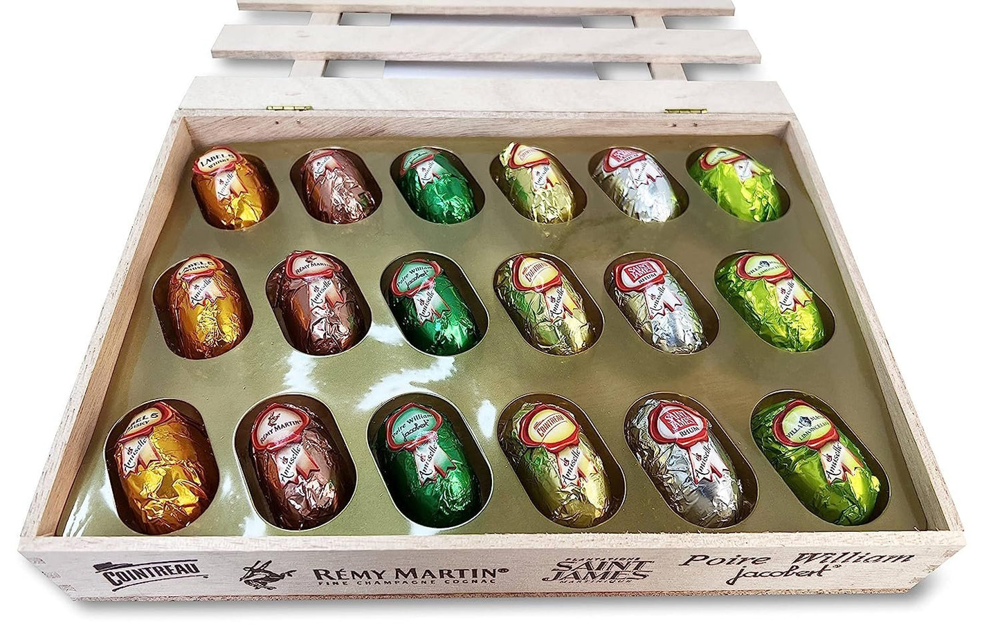 Andy Anand Vegan European Liqueur Dark Chocolate Cordials Bottles – Non-Alcoholic Cordials Assortment, Premium 60% Chocolate (Cocoa Butter) Gift Box, 18 Count