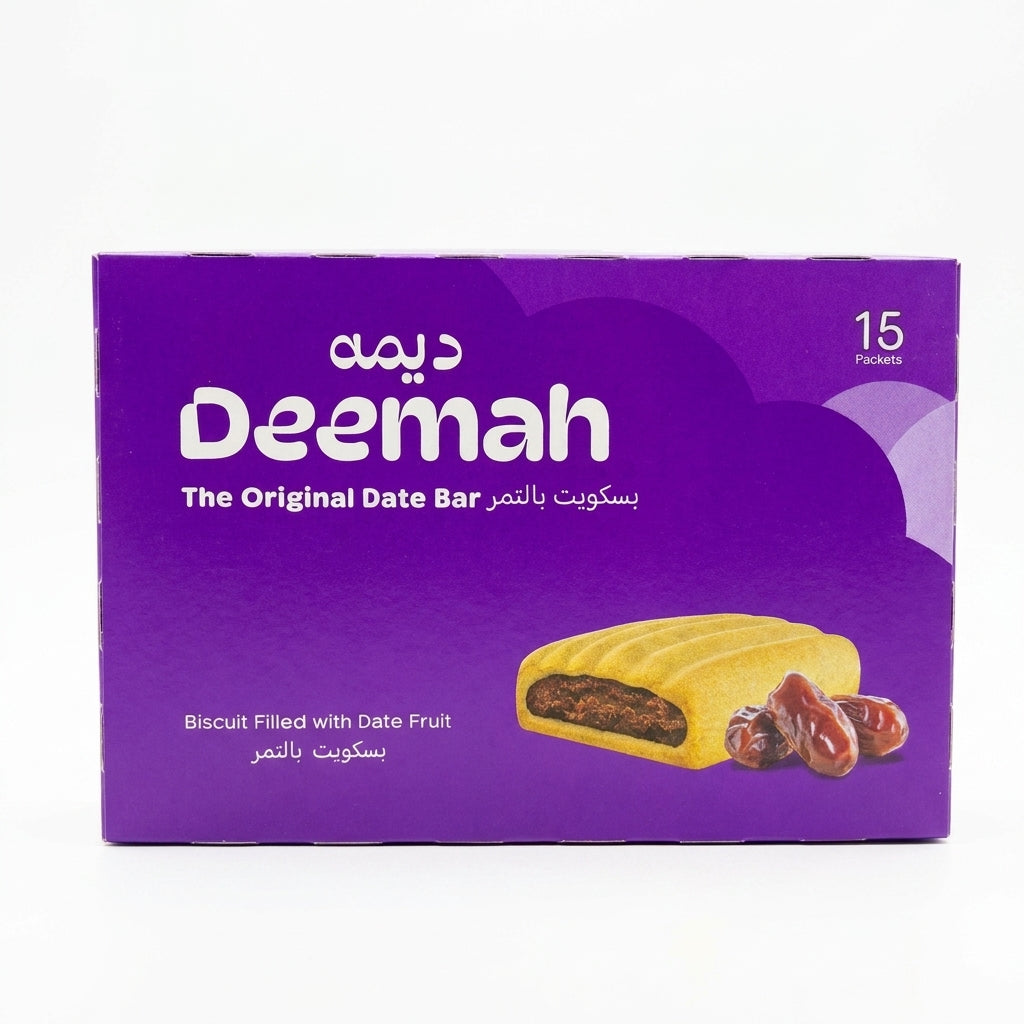 Deemah Original Date Bar 15 Packets - Biscuit Filled with Date Fruit