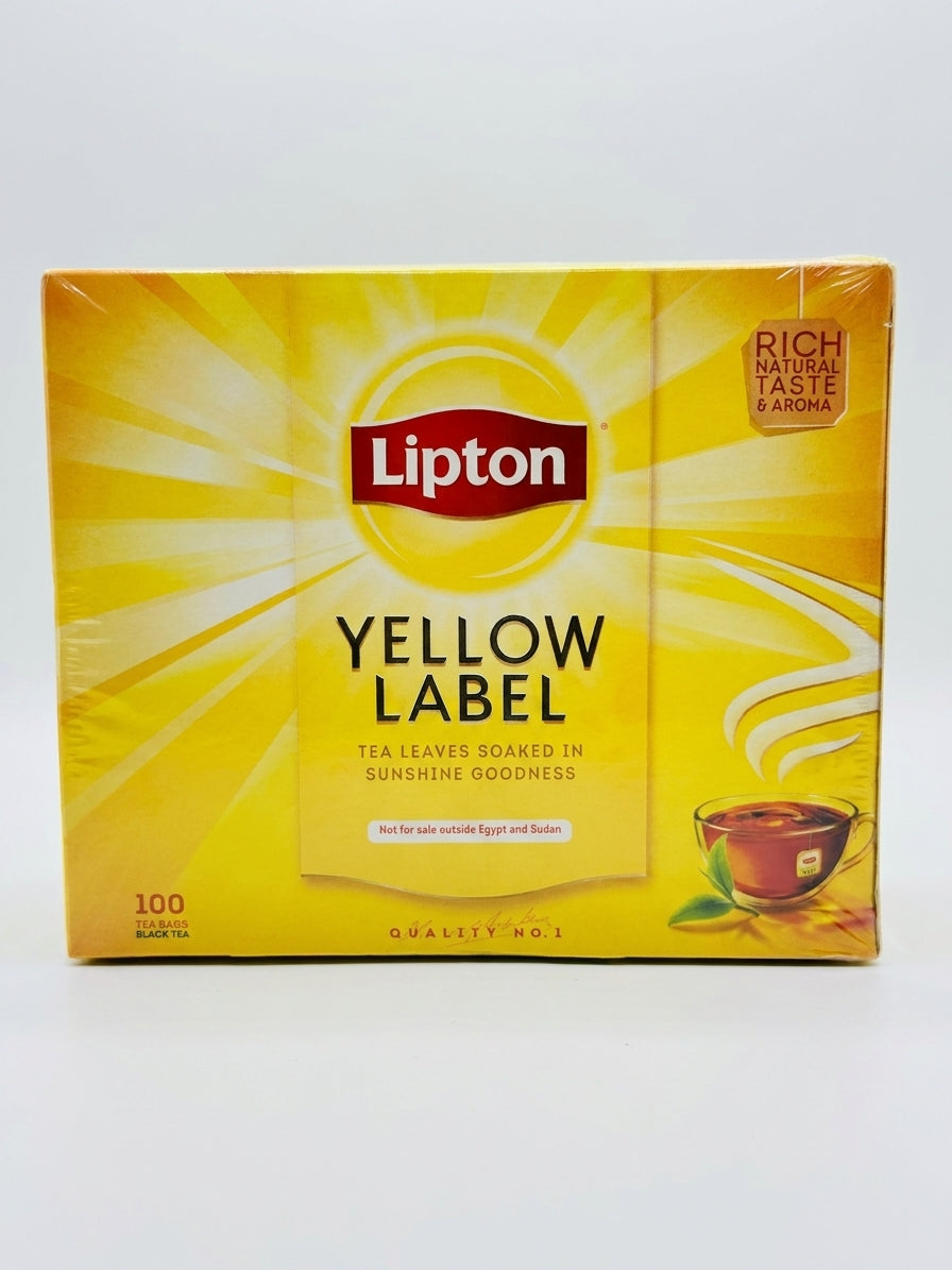 Lipton Yellow Label Black Tea 100 Tea Bags - Premium Egyptian Blend