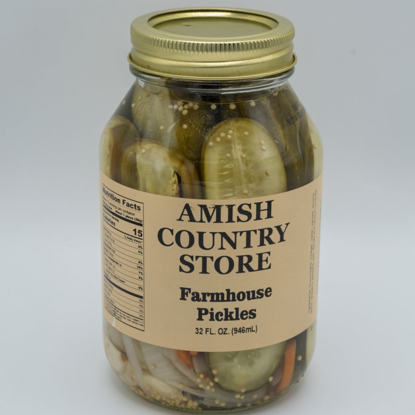 Old-Fashioned Farmhouse Pickles | Mild Country Pickles | Amish Country Store | 32 oz