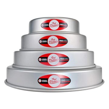 Fat Daddio's Round Aluminum Pans, 16-Gauge Hard Anodized Aluminum, Galvanized Steel 3" high and up to 18" Diameter