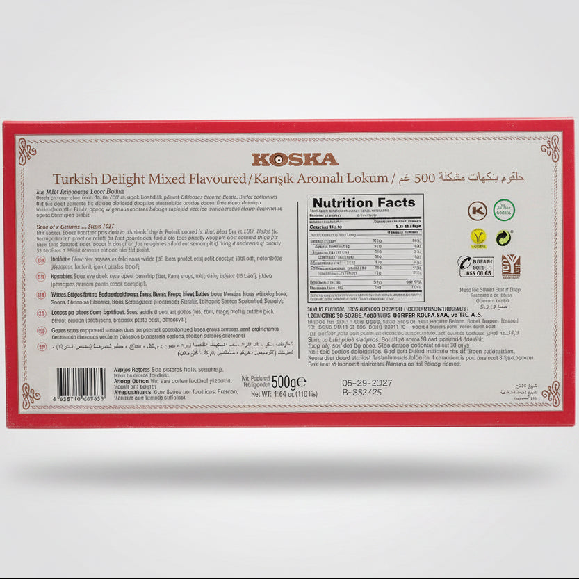 Koska Turkish Delight Mixed Flavoured 500g - Premium Lokum Assortment
