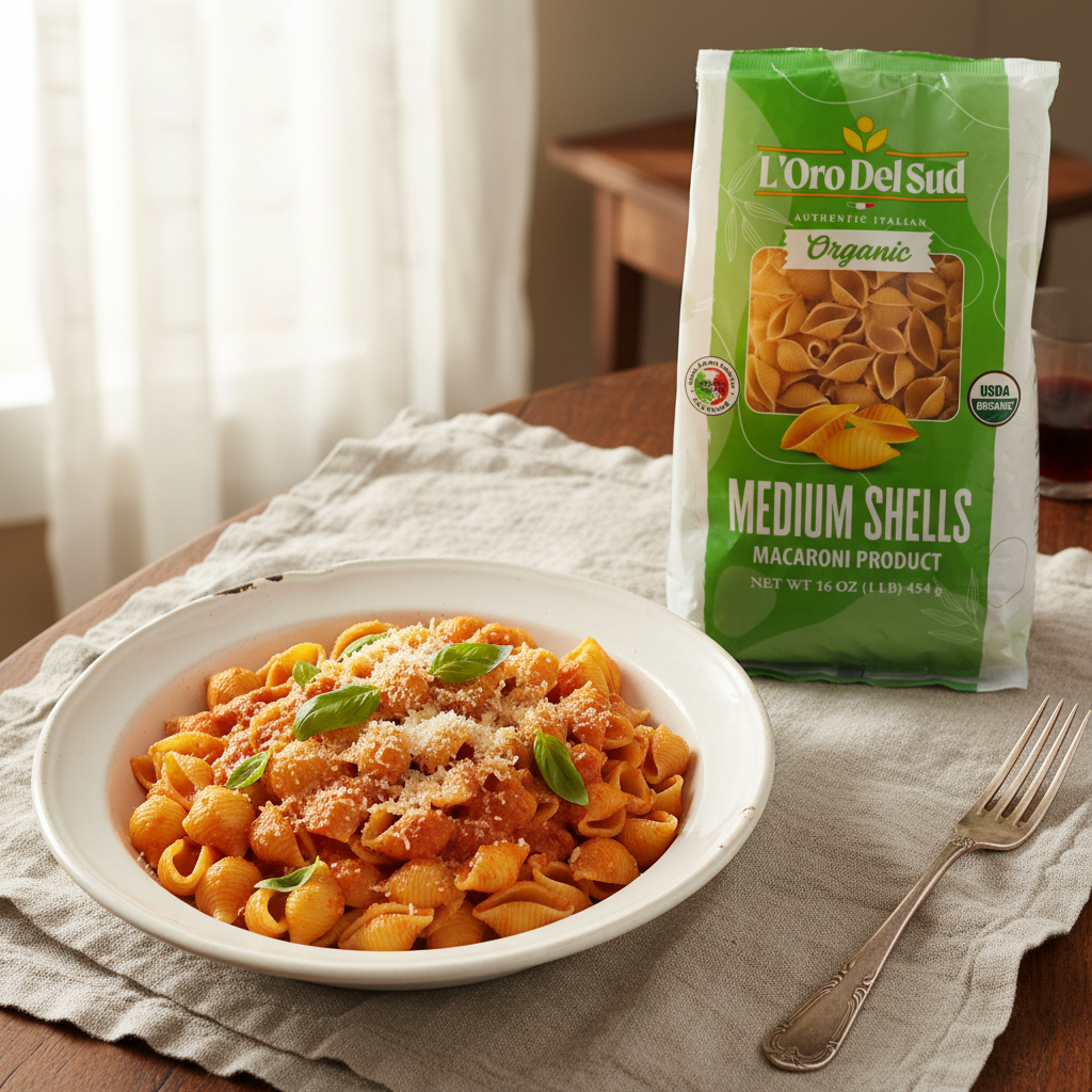L'Oro Del Sud, Organic Medium Shells Pasta, 20 Pack x 1 lb