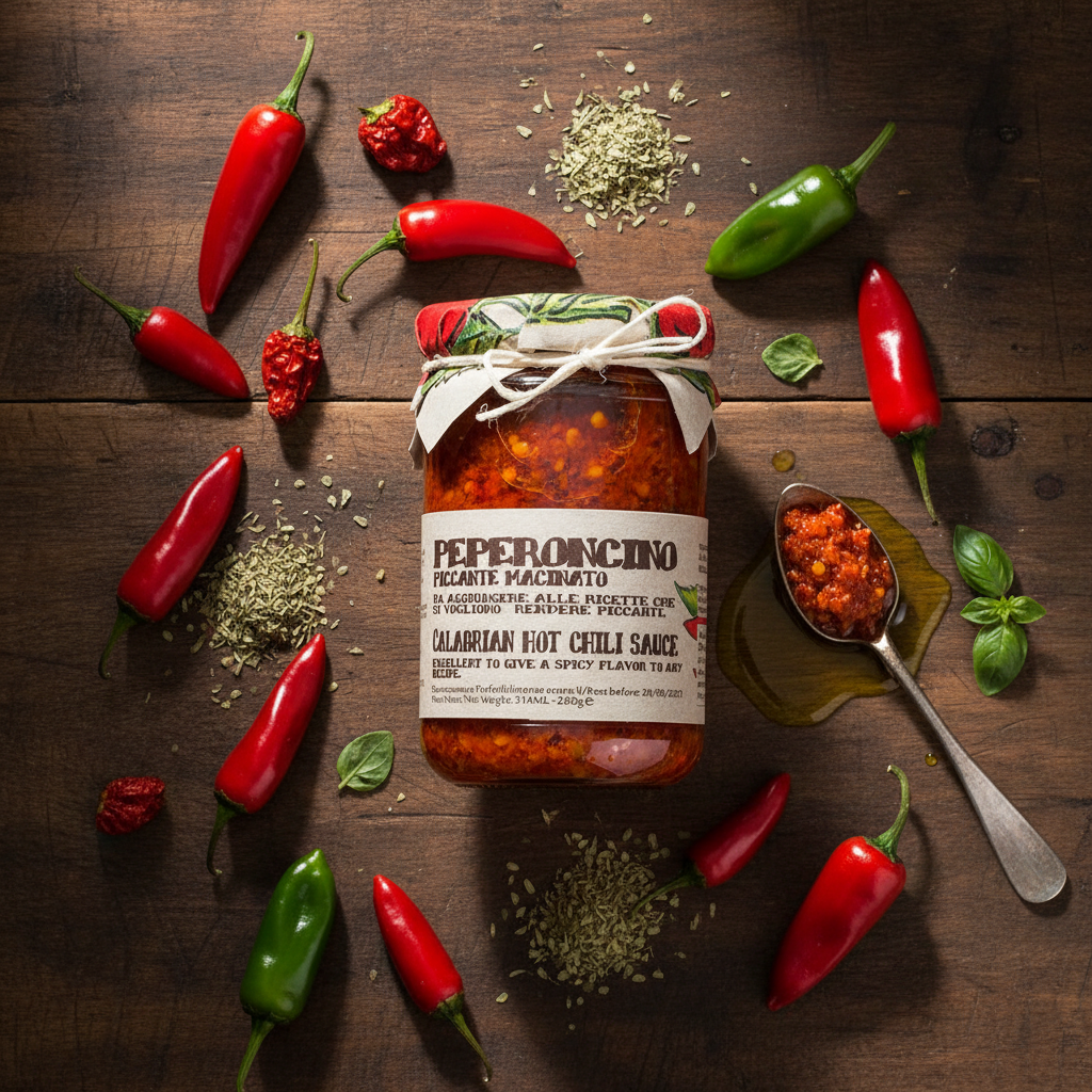 Artigiani dei Sapori, Crushed Calabrian Chili Peppers In Oil Glass 9.8 oz (277g)