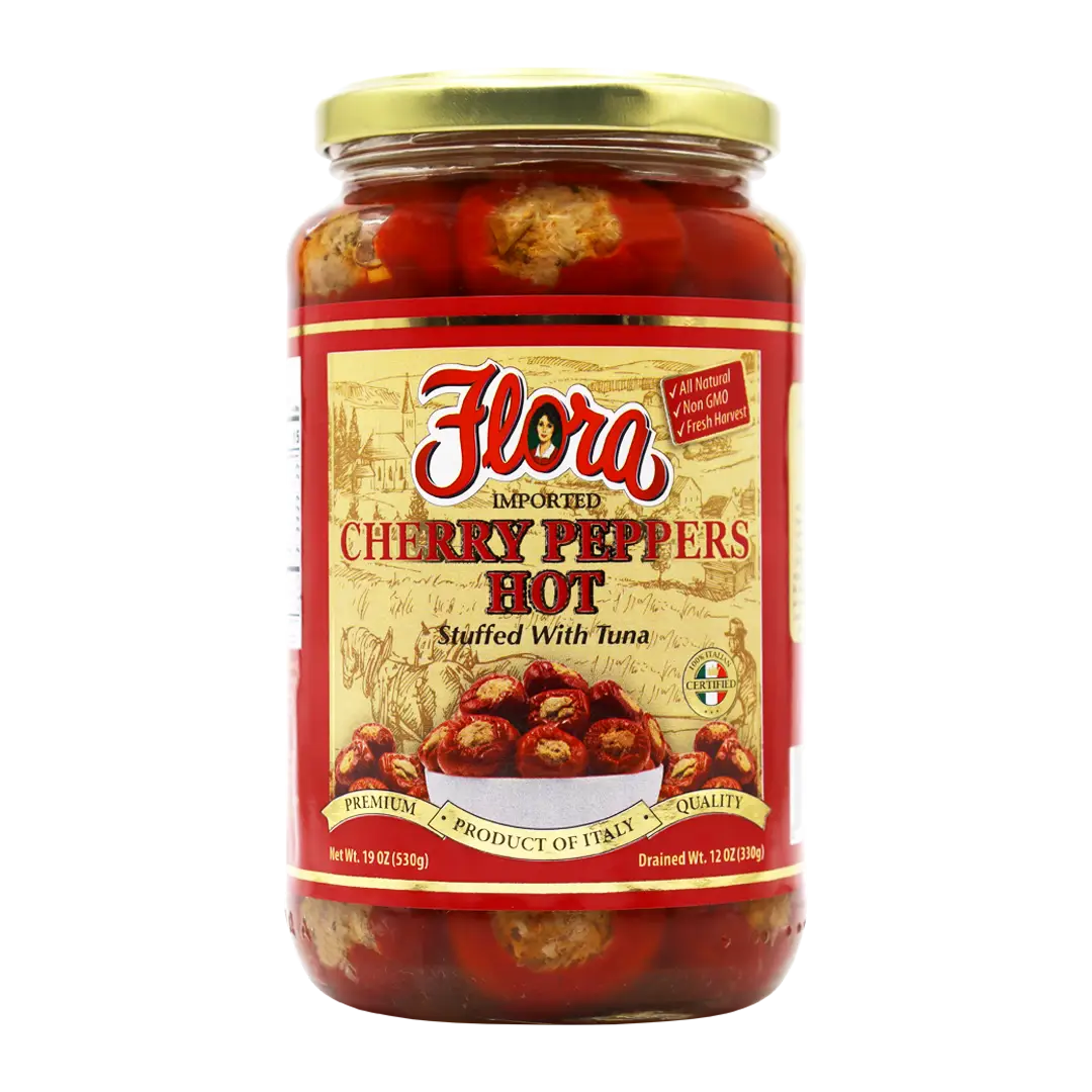 Cherry Peppers - Hot Stuffed With Tuna - 19 oz