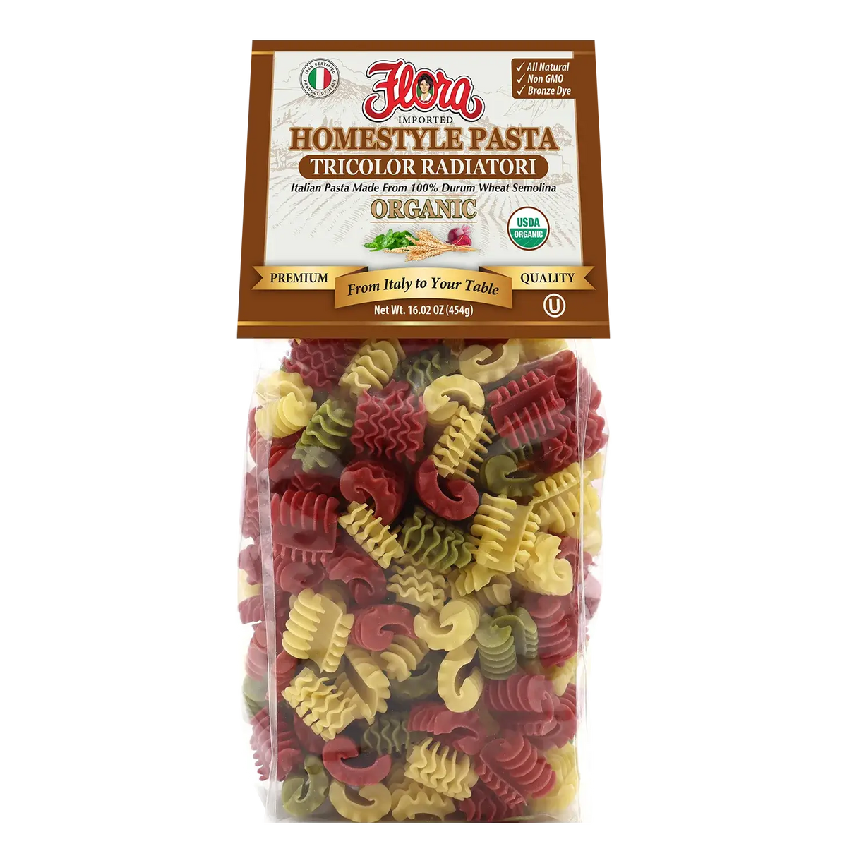 Homestyle Radiatori Pasta - Tricolor Organic - 16.02 oz