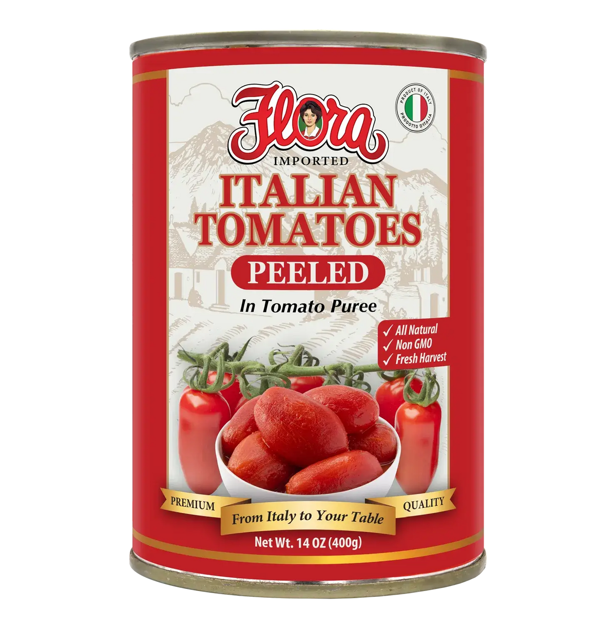 Italian Peeled Tomatoes - In Tomato Puree - 14 oz
